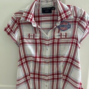 Women's Harley Davidson Shirt White Red Small